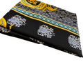 Silk Fabric – Noir, Teal & Gold Heritage Scarf Print Silk (5 yards)