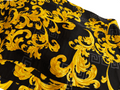 Silk Fabric – Noir & Imperial Gold Baroque Print Silk (5 yards)