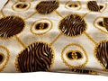 Silk Fabric – Ivory, Noir & Caramel Medallion Print Silk (5 yards)