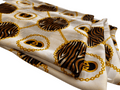Silk Fabric – Ivory, Noir & Caramel Medallion Print Silk (5 yards)
