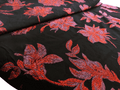Silk Fabric – Noir & Crimson Floral Brocade Silk (5 yards)