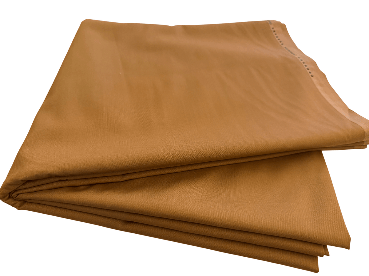 Atiku Fabric – Golden Caramel Luxe Plain Atiku for Agbada & Senator Wear (5 yards)