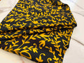 Silk Fabric – Noir & Marigold Botanical Print Silk (5 yards)